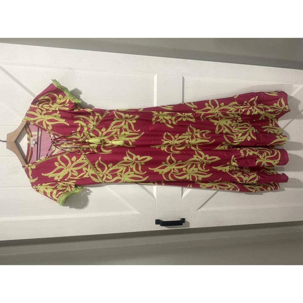 ModaPosa Short Sleeve Bohemian Maxi Dress with Tassel Tie and Fringed Sleeves